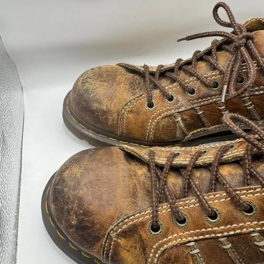 Dr. Martens Keith Brown Distressed Leather Lace-Up Shoes Men’s Size 13 EU 47